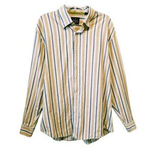 Indigo Palms By Tommy Bahama Men's Casual Button Down Shirt Size XL Yellow Blue